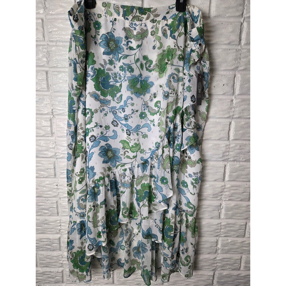 Vince Camuto Floral Ruffle High Low skirt NWT Elastic waist Women's size 3X